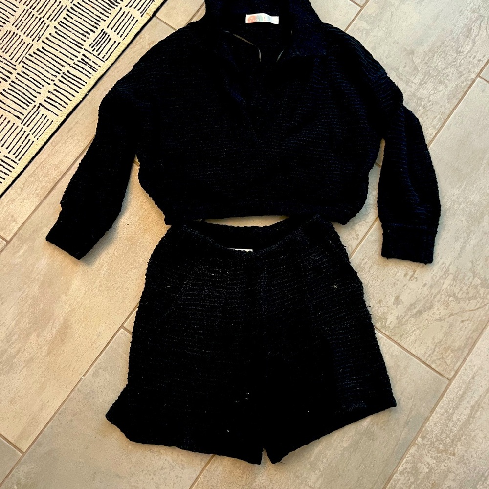 Free people knit sweater and short set